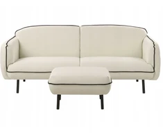 Beliani 3-vietė sofa TONSBERG, šviesiai smėlio spalvos, su otomanė