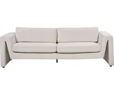 Beliani 3 vietų sofa MAUNU veliūrinė šviesiai smėlio spalvos
