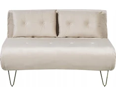 Beliani Dvivietė išskleidžiama sofa VESTFOLD, veliūrinė, smėlio spalvos
