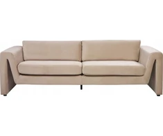 Beliani 3 vietų sofa MAUNU veliūrinė smėlio spalvos