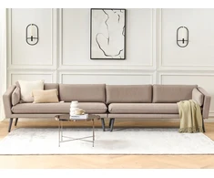 Beliani 4 vietų sodo sofa LORETELLO smėlio spalvos