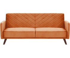 Beliani Išskleidžiama 3 vietų sofa SENJA, veliūrinė, oranžinė