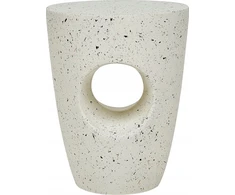 Beliani Šoninis staliukas EDOLO 37 cm 37 cm Teraco efektas, kreminė balta