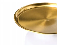 Beliani Pagalbinis staliukas DOVE metalinis baltas/auksinis
