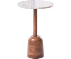 Beliani Pagalbinis staliukas HARTWELL Mango mediena Rudo spalvos