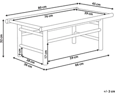 Beliani Sodo kavos staliukas TODI 45 cm 80 cm bambukinis rudas
