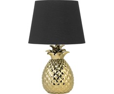 Beliani Stalinė lempa PINEAPPLE keramikinė auksinė