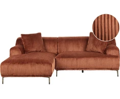 Beliani Kampinė sofa STENUM, velvetas, ruda, dešininė