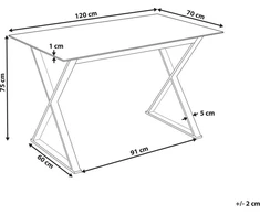 Beliani Valgomojo stalas ATTICA baltas 120 cm 70 cm grūdintas stiklas
