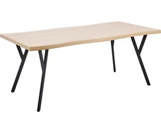 Beliani Valgomojo stalas ALTON šviesiai rudas 180 cm 90 cm