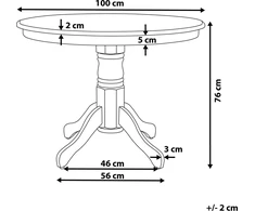 Beliani Valgomojo stalas AKRON Balta 100 cm 100 cm