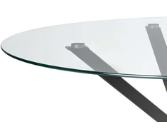 Beliani Valgomojo stalas MESTON, juodas, 120 cm, grūdintas stiklas
