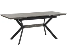 Beliani Valgomasis stalas BENSON šviesiai pilkas, išskleidžiamas 140/180 cm 80 cm