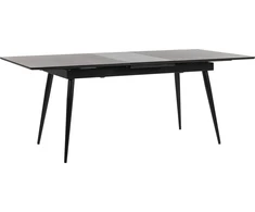 Beliani Išskleidžiamas valgomojo stalas MALDON juodas 160/200 cm 90 cm