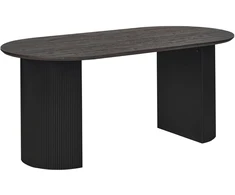 Beliani Valgomojo stalas SAVORY juodas 180 cm 90 cm