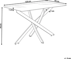 Beliani Valgomojo stalas MARAMO sidabrinis 120 cm 70 cm grūdintas stiklas