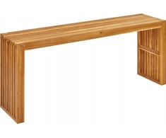 Beliani sodo staliukas, 150 x 35 cm, šviesios medienos drožlės, BELLANO