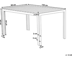 Beliani Stół sodo 150 x 90 cm šviesus medis COMO