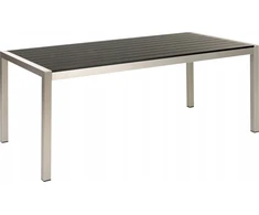 Beliani Sodo stalas VERNIO 180 cm 90 cm metalinis juodas/sidabrinis