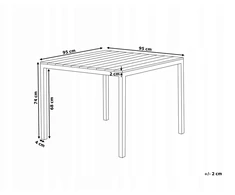 Beliani Sodo stalas PRATO 95 cm 95 cm smėlio spalvos