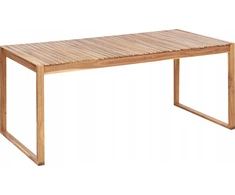 Beliani SASSARI II sodo stalas, 180 cm, 90 cm, sertifikuota akacijos mediena, šviesiai ruda