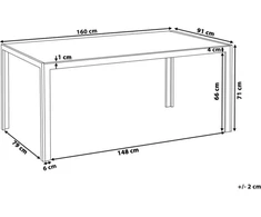 Beliani Sodo stalas CATANIA 160 cm 91 cm stiklas smėlio spalvos