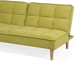 Beliani Trivietė sofa-lova SILJAN alyvuogių spalvos
