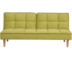 Beliani Trivietė sofa-lova SILJAN alyvuogių spalvos