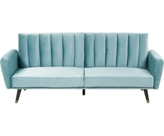 Beliani Išskleidžiama 3 vietų sofa VIMMERBY mėlyno aksomo