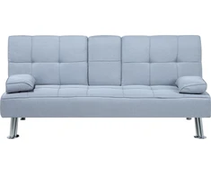 Beliani Trivietė išskleidžiama sofa ROXEN šviesiai pilka