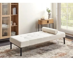 Sofa Beliani Šezlongas CHINON Boucle baltos spalvos