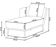 Sofa Beliani Dešininis gultas ARTHEZE Boucle, kreminės baltos spalvos