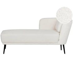 Sofa Beliani Dešininis gultas ARTHEZE Boucle, kreminės baltos spalvos