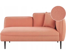 Beliani Dešininė gulto sofa CHEVANNES Boucle persiko spalvos