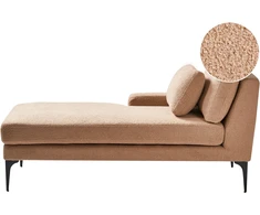 Sofa Beliani Dešinysis šezlongas EWRON Boucle smėlio spalvos