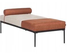Sofa Beliani Szezlongas MALMOS sintetinis linas, auksinės rudos spalvos