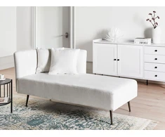 Sofa Beliani Kairysis šezlongas RIOM baltas