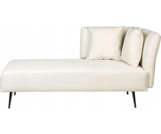 Sofa Beliani Dešininis šezlongas RIOM, baltas