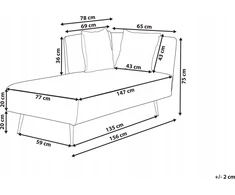 Sofa Beliani Dešininis šezlongas RIOM, baltas