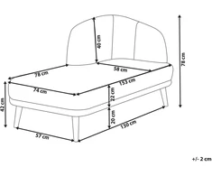 Sofa Beliani Dešininis šezlongas TANLAY šviesiai smėlio spalvos