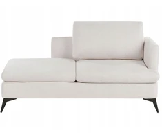 Beliani Dešininė šezlongo sofa SIEVOZ šviesiai smėlio spalvos