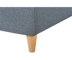Sofa Beliani Dešininis šezlongas MERI iš sintetinio lino, tamsiai mėlynas su daiktadėže