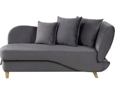 Sofa Beliani Dešininės pusės šezlongas MERI veliūrinis tamsiai pilkas su daiktadėže