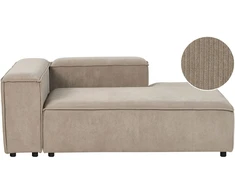 Sofa Beliani Kairinis šezlongas ARDAL, briaunotas velvetas, šviesiai rudas