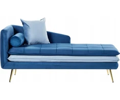 Sofa Beliani Kairysis gultas „GONESSE“ veliūrinis, mėlynas