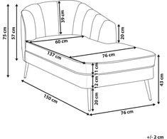 Sofa Beliani Kairinis gultas ALLIER, veliūras, smėlio spalvos