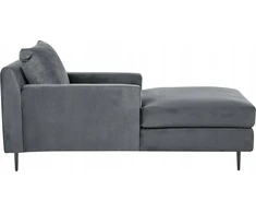 Sofa Beliani Šezlongas GUERET veliūrinis pilkas