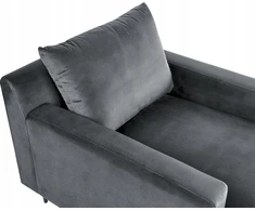 Sofa Beliani Šezlongas GUERET veliūrinis pilkas