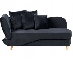 Sofa Beliani Kairysis gultas MERI veliūrinis juodas su patalynės dėže
