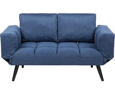 Beliani Dvivietė išskleidžiama sofa BREKKE tamsiai mėlyna